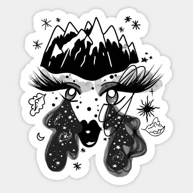 Mother nature crying Sticker by vswizzart